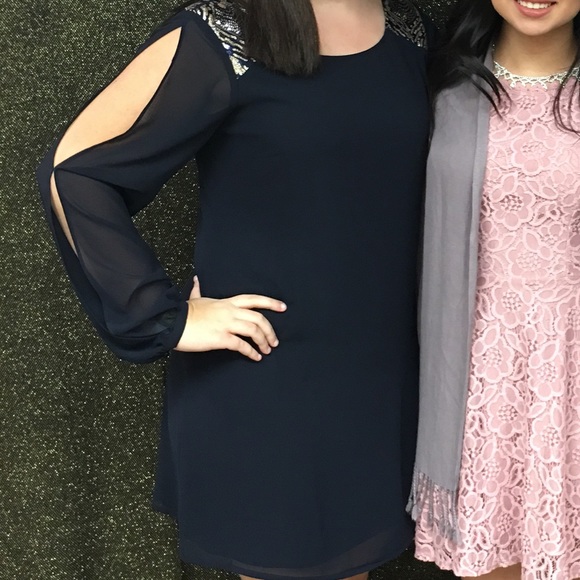 Sequin Hearts Dresses & Skirts - Great Condition Navy Slit Sleeve Dress